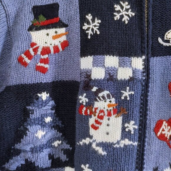 Rosanna Womens Full Zip Cardigan Sweater Size Medium Winter Christmas Holiday - Picture 2 of 4